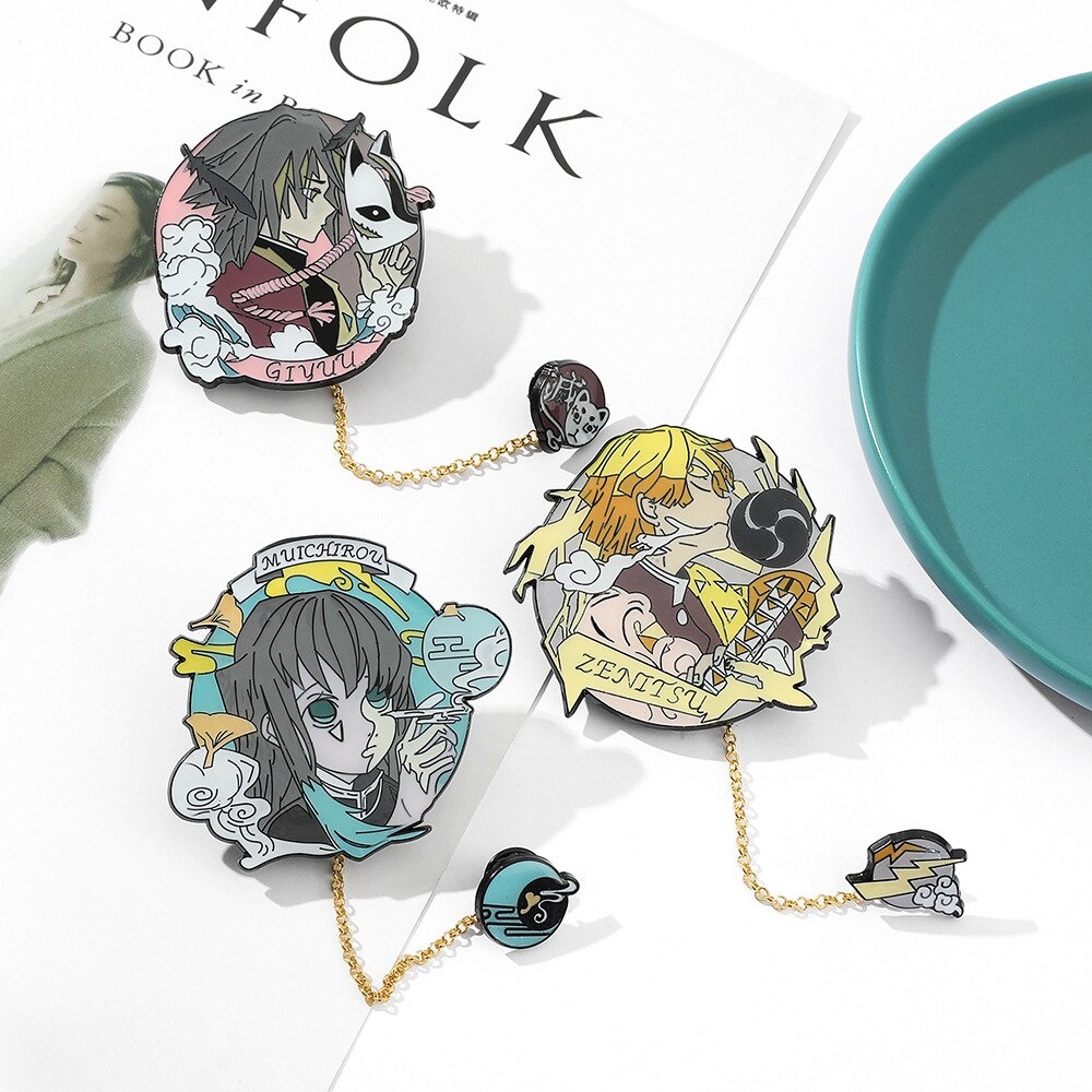 [50 MẪU] Pin cài áo manga anime Kimetsu no Yaiba Demon Slayer Tanjiro Nezuko Zenitsu Inosuke Tomioka Rengoku - GC418