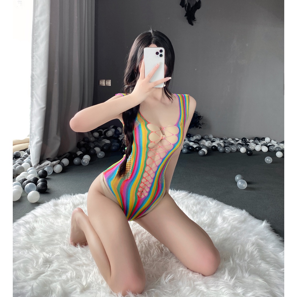 Đồ ngủ jum 7 sắc cầu vồng sexy MS06