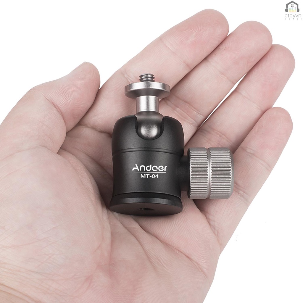 Đầu Bi Andoer MT-04 Xoay 360 Độ Với Ốc Vít 1 / 4 Cho Máy Ảnh DSLR Đứng