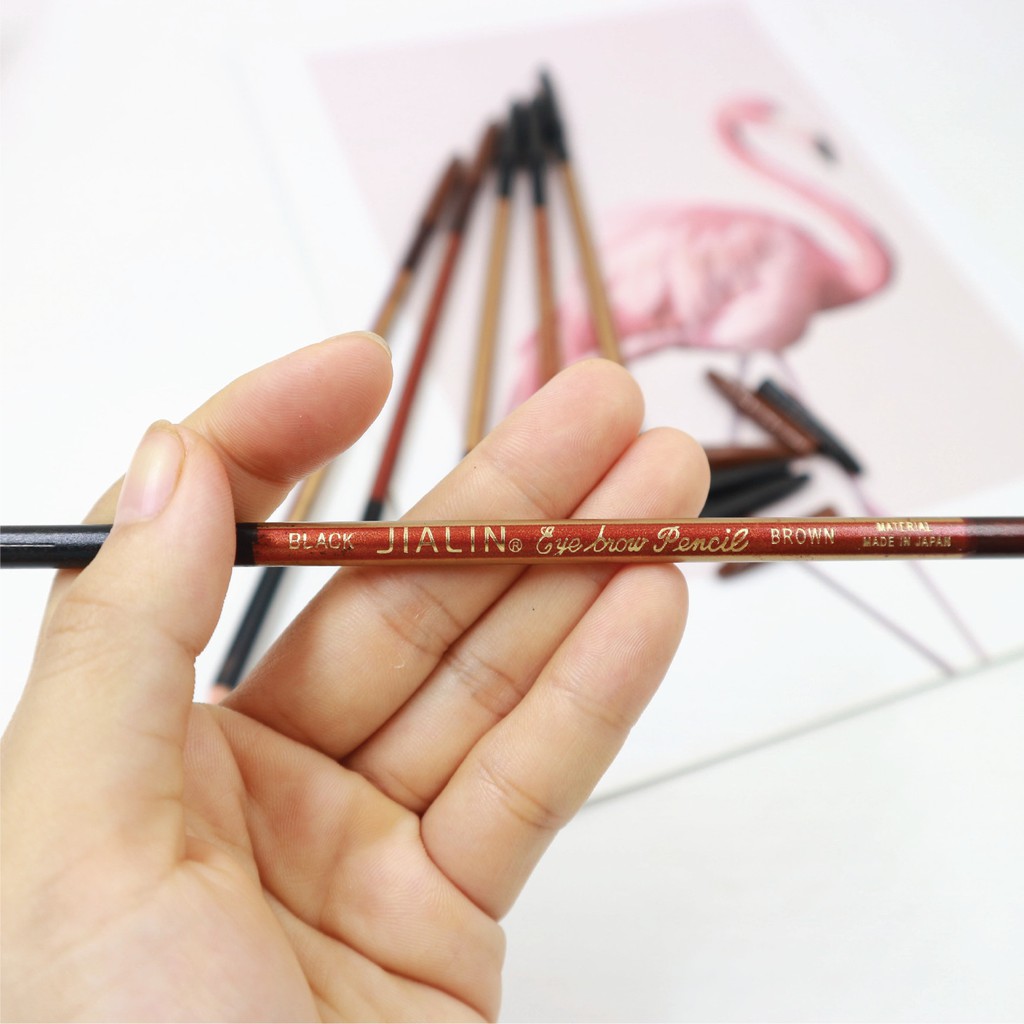 Bút chì kẻ mày 2 đầu Jialin eye brow pencil material made in japan