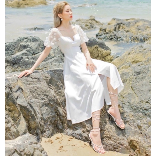 Đầm trắng đi tiệc thiết kế dáng xòe - Milan Dress