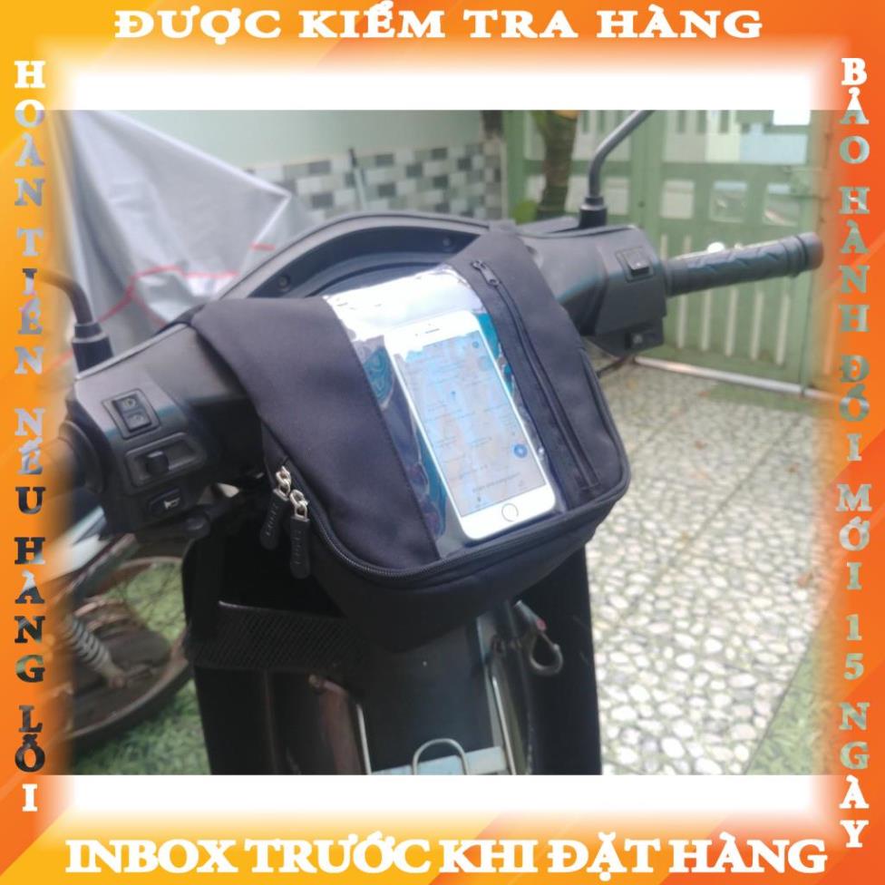 MỚI - Túi Treo Đầu Ghi Đông Xe Máy Chiều Dọc Xem Google Map, Chứa Đồ, Chạy Grab daudai