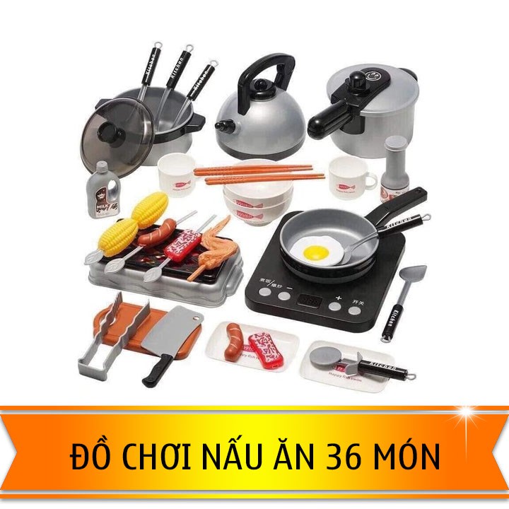 Bộ đồ nấu ăn 36 món Loại size to bếp từ chạy Pin