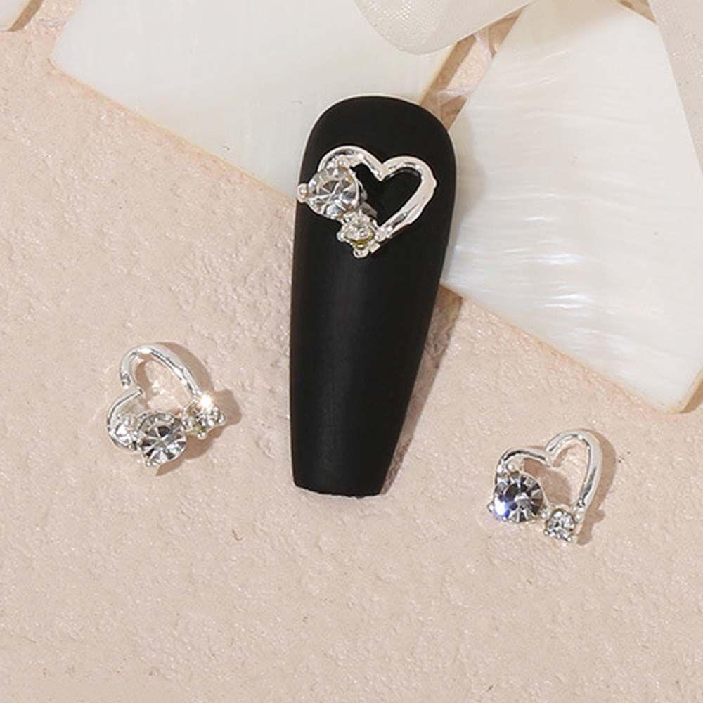 Phụ Kiện Nơ Đính Trang Trí Móng Tay Nghệ Thuật|Phụ Kiện Trang Trí Móng Tay 3D Hình Trái Tim / Mặt Trăng Phong Cách Hàn Quốc