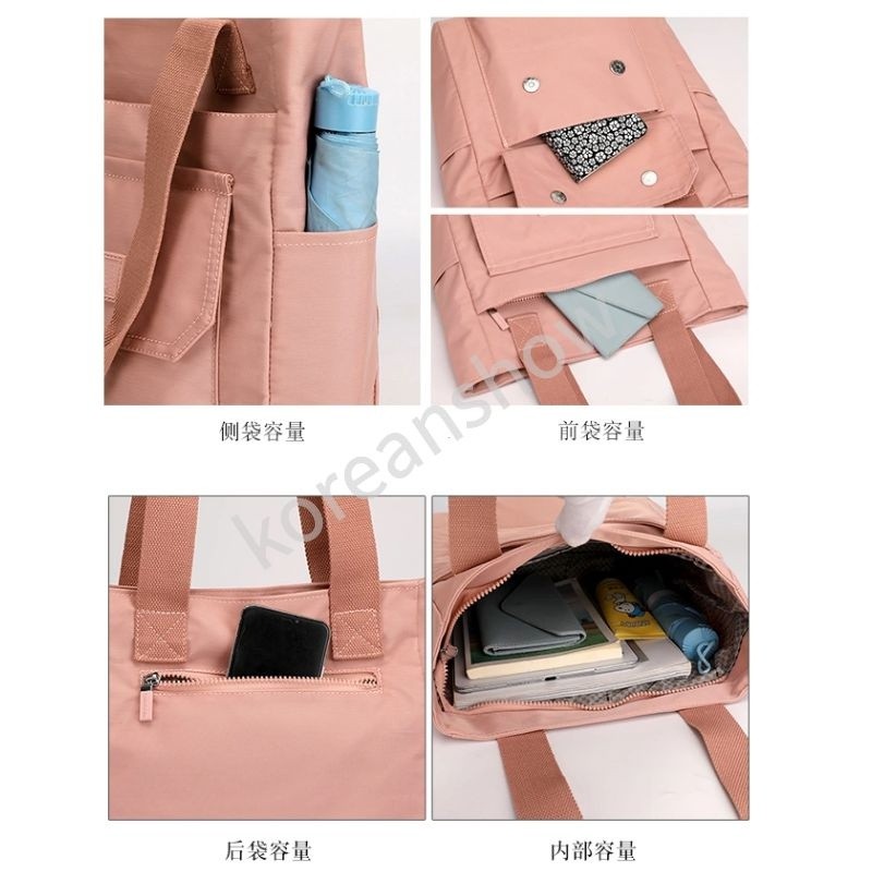 Túi tote đeo chéo Túi Xách Lớn Bằng Vải nylon Màu Đen Nhiều Ngăn 9527 Phong Cách Hàn Quốc Cho Nữ-63