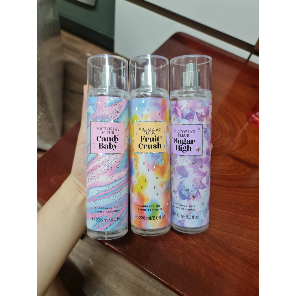 Xịt Thơm 236ml Victoria Fleu, Xịt thơm Body Mist Bath and Body Works, Victoria Secret bản Trung