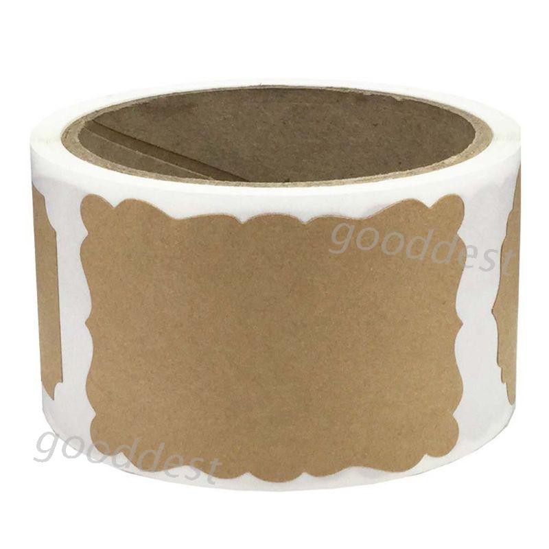 （Stickers） 100pcs/roll DIY Blank Kraft Label Handmade Baking Seal Stickers Gift Tag for Jar