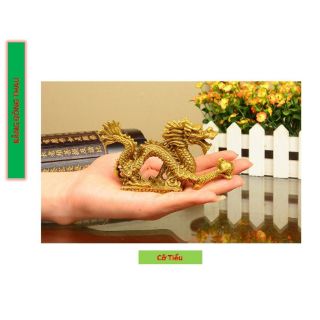Tượng rồng bằng đồng thau cỡ nhỏ, cỡ tiểu tượng rồng cầm ngọc tượng rồng phong thủy