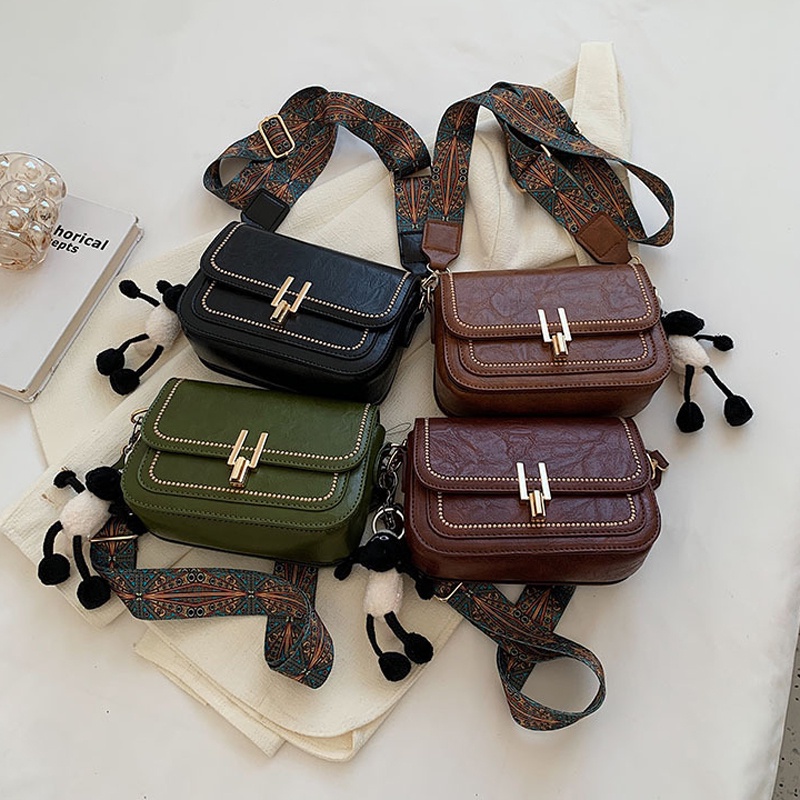 IELGY Túi Đeo Chéo Hình Vuông Cỡ Nhỏ Dây Đeo Bản Rộng Phong Cách Cổ Điển Thời Trang Cho Nữ