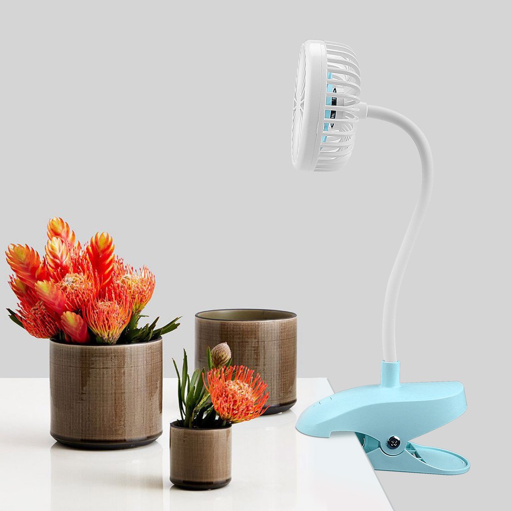 Quạt mini kẹp bàn hoặc nôi em bé có thể sạc lại tiện lợi và dễ thương kèm dây cáp USB | BigBuy360 - bigbuy360.vn