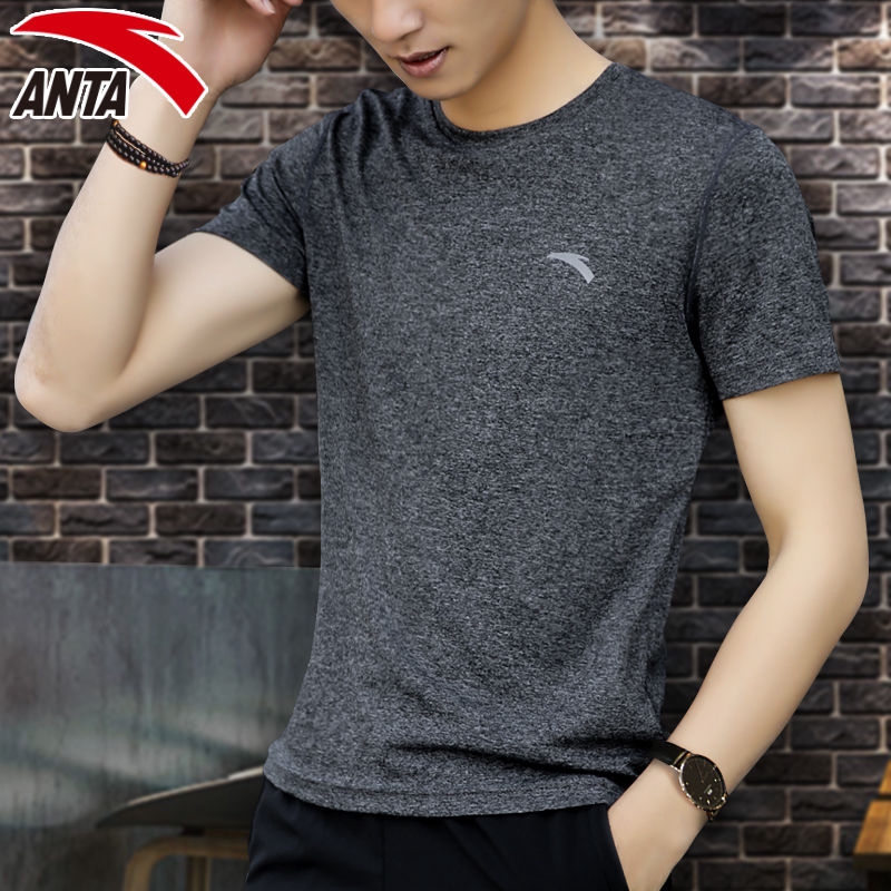 Anta short-sleeved men's T-shirt 2019 summer black and white round neck breathable half-sleeved official authentic new c