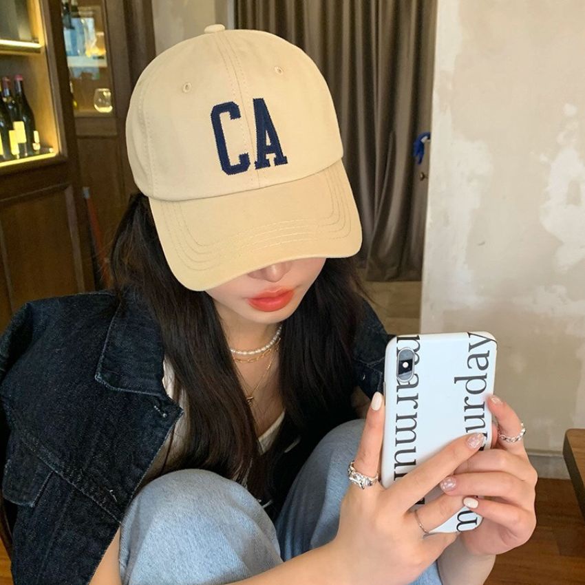 Mũ lưỡi trai thêu chữ CA Nón kết nhiều màu phong cách Ulzzang form unisex nam nữ