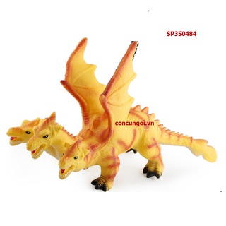 Đồ chơi mô hình Khủng long 3 đầu có cánh, nhựa dẻo mềm  JX106-2, JX106-3A