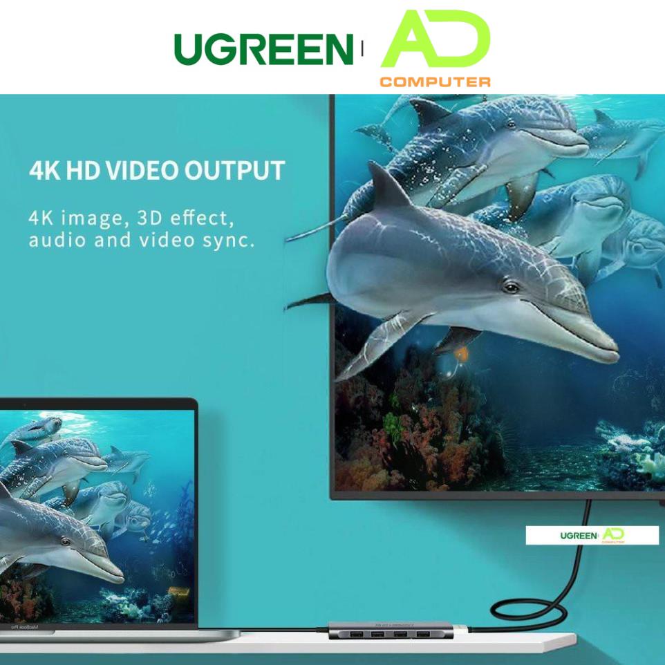 Bộ chuyển đổi đa năng USB type C 6 in 1 UGREEN CM136 80132 - Hàng phân phối chính hãng - Bảo hành 18 tháng