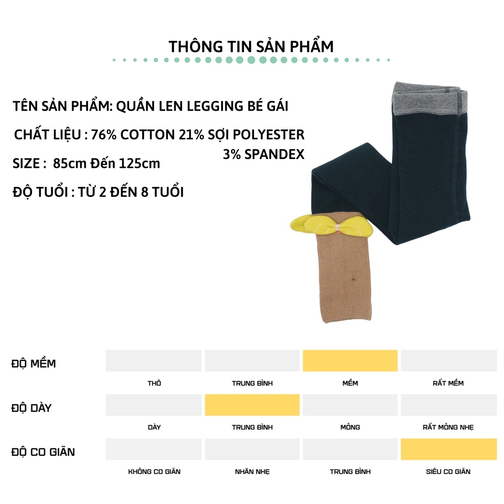 Quần legging len tăm bé gái 27Kids Seven&amp;Mami Quần thu đông nữ cho trẻ từ 2-7 tuổi GLPL2