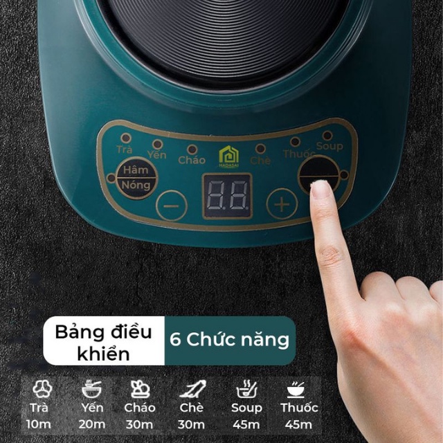 Cốc Chưng Yến Cốc Sứ Hầm Điện Đa Năng Cao Cấp Có Hẹn Giờ Và HDSD Bằng Tiếng Việt, Tặng Quà_Nutosan