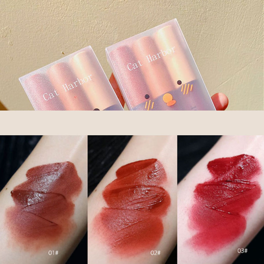 Hộp 3 Son Môi Chống Thấm Nước Không Dính Thành Cốc Trang Điểm Tự Nhiên Dành Cho Nữ | BigBuy360 - bigbuy360.vn