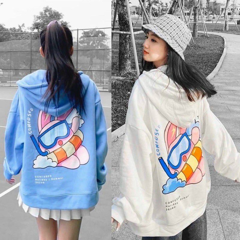 👫𝗟𝗼𝗮̣𝗶 𝗱𝗮̀𝘆🌿 áO Khoác Nỉ Hoodie dây kéo in Thỏ đeo kính Nam Nữ Hooide Mới | BigBuy360 - bigbuy360.vn