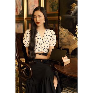 OLV-Chân váy xòe Navy Frilled