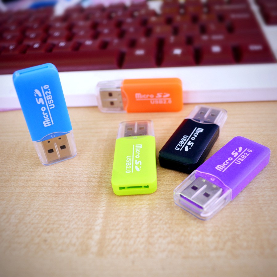 Đầu đọc thẻ nhớ USB 2.0 Micro SD TF T-Flash Tốc độ cao (Giao màu ngẫu nhiên)