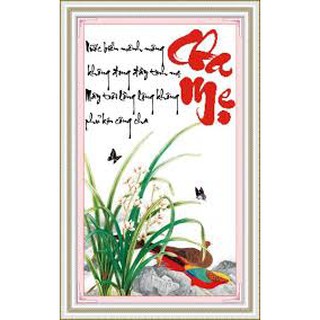 Tranh thêu Cha mẹ mây trời lồng lộng 222665