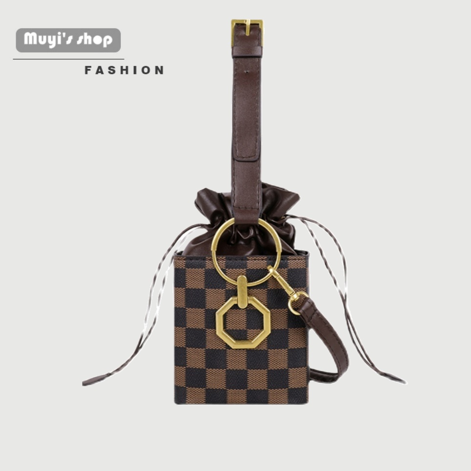 Túi Xách Tay Hoa Văn Kẻ Ô Thời Trang