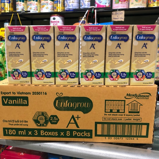 1 Thùng (24 hộp) sữa Enfa Grow A+ 180ml date 9/2021