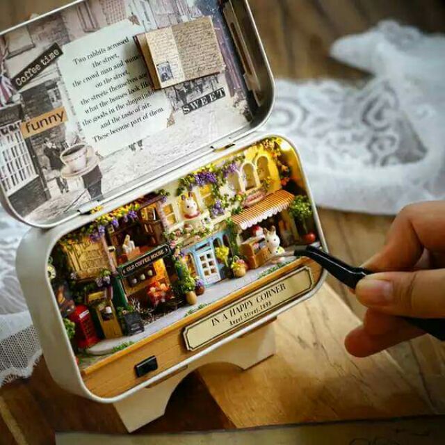 Mô hình nhà gỗ búp bê dollhouse DIY - Q004A Q005A Q006A Box Theatre