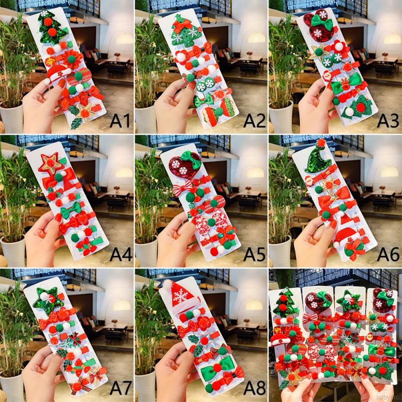Set 10 Kẹp Tóc Hình Giáng Sinh Cho Bé