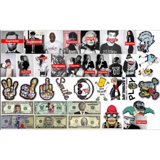 Sticker decal mix tem dán chống thấm trang trí vali laptop nón bảo hiểm đàn guitar