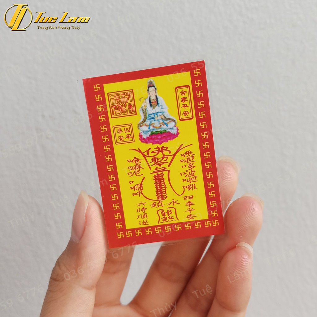 Phù Bình An Mẹ Quan Âm ép plastics - Đã Khai Quang Bình An May Mắn - DIY Tuệ Lâm