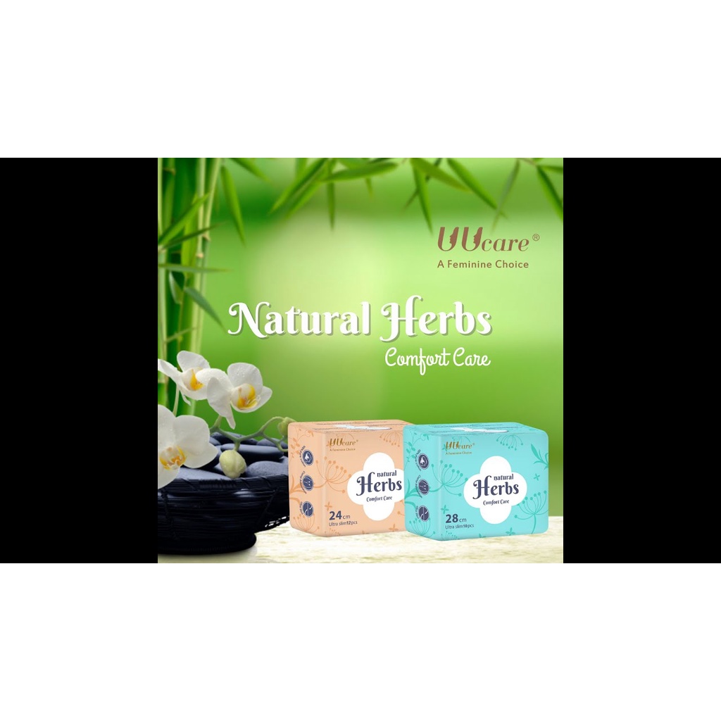 Băng vệ sinh thảo dược UUcare Natural Herbs 24cm 12 Miếng/Gói