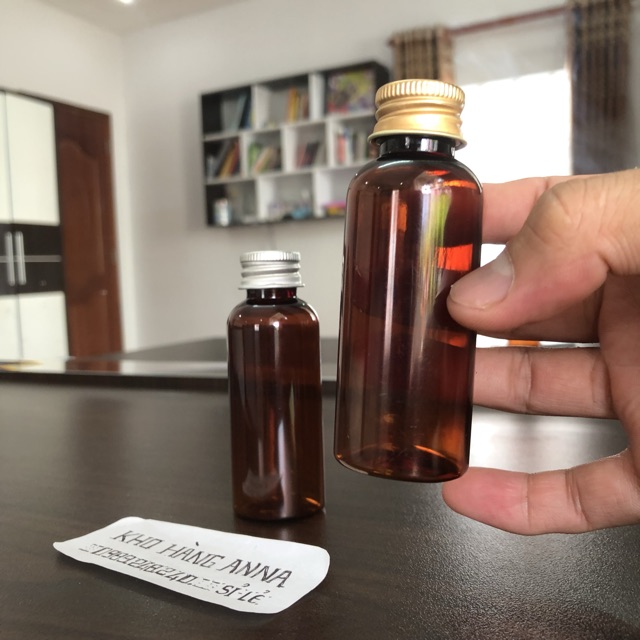 [ Chai Lọ Hủ Nâu 50ml ] 50 Chai pet nhựa Nâu 50ml - 50 Chai nâu nhỏ chiết mỹ phẩm nắp bật/ xịt sương/ xịt giọt/ nắp nhôm