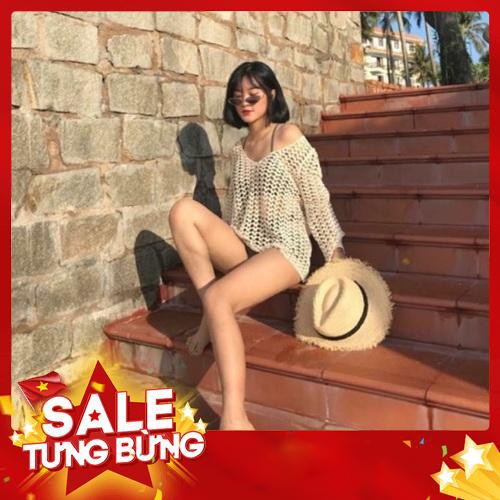 CÓ SẴN - Áo khoác ren lưới đi biển, áo ren cao cấp, áo mặc ngoài bikini (có ảnh thật khách mặc) -Hàng nhập khẩu