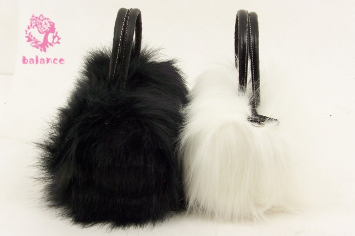 Túi xách da phối lông thú giả thời trang cho nữ