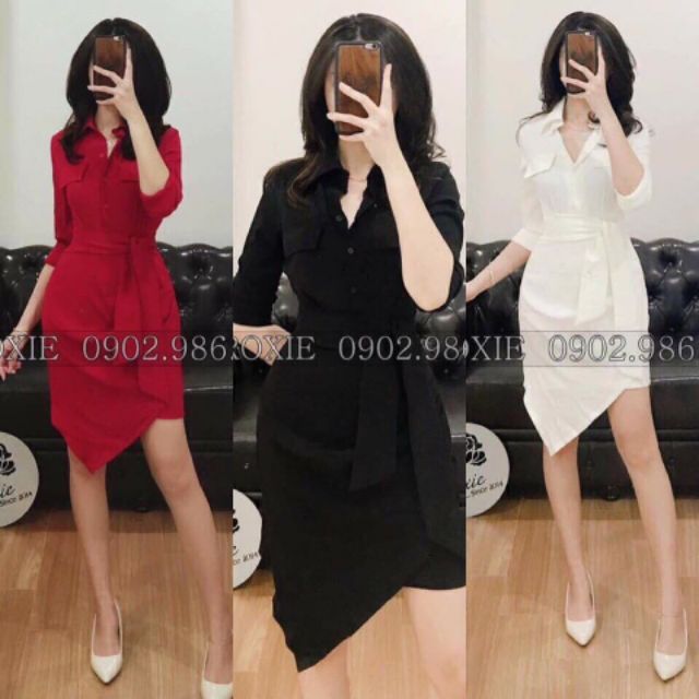 Đầm voan lụa tà xéo 065#