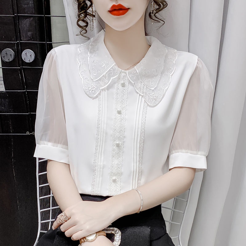 Áo Sơ Mi Trắng Tay Ngắn Phong Cách Hàn Quốc Thời Trang Mùa Hè Mới