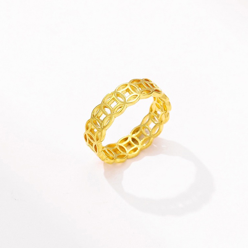 Nhẫn May Mắn Kim Tiên Nam Nữ Xi Mạ Vàng Thiết Kế Cao Cấp