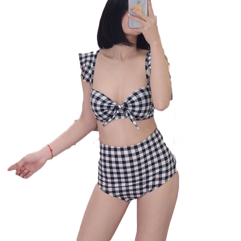 Bikini 2 mảnh Cánh Tiên Nơ Ngực Quần Cạp Cao-secxy cực tôn dáng-bikinistore Bộ Bơi Yêu Thích nữ