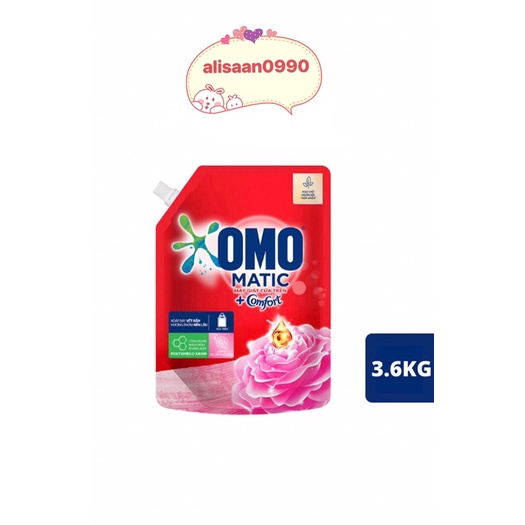 NƯỚC GIẶT OMO HƯƠNG HOA HỒNG ECUADOR TÚI 3,6KG