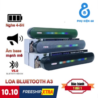 Loa bluetooth A3 - Có đèn LED - Hiệu Ứng 2 loa Bass mạnh âm thanh đỉnh có kết nối máy tính