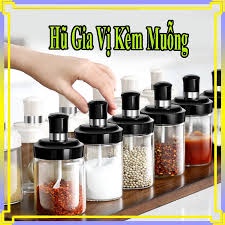 Lọ đựng gia vị - hũ đựng gia vị thủy tinh kèm thìa cao cấp thông minh WALLMART WM97