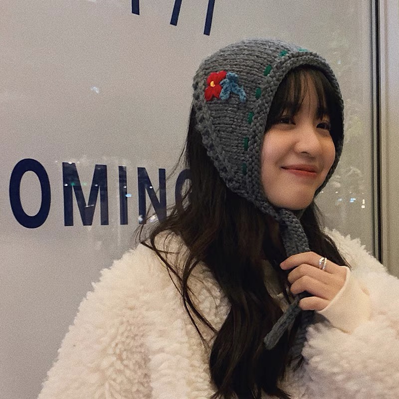 Băng đô cài tóc MG STUDIO dệt kim họa tiết hoa phong cách vintage