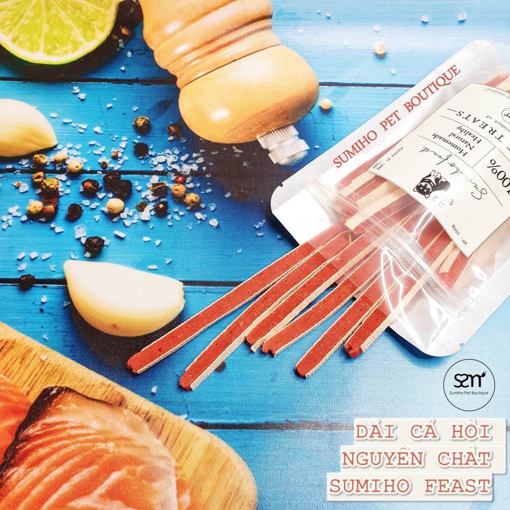 Bánh thưởng cho chó Sumiho Feast (Dải cá hồi) 100gr/túi