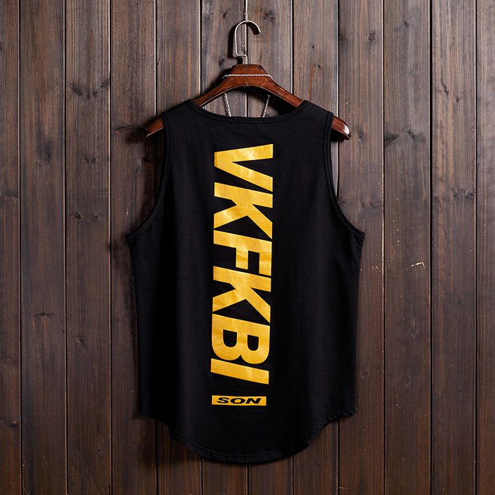 Áo tanktop tập gym nam vạt bầu BL009, Áo ba lỗ gym thun co dãn 4 chiều