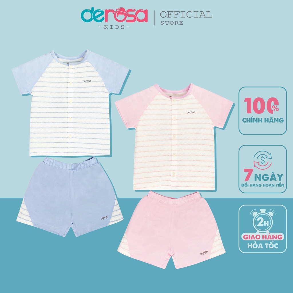 Bộ quần áo cho bé DEROSA KIDS đồ bộ bé gái và bé trai 3-12 tháng ASBB418