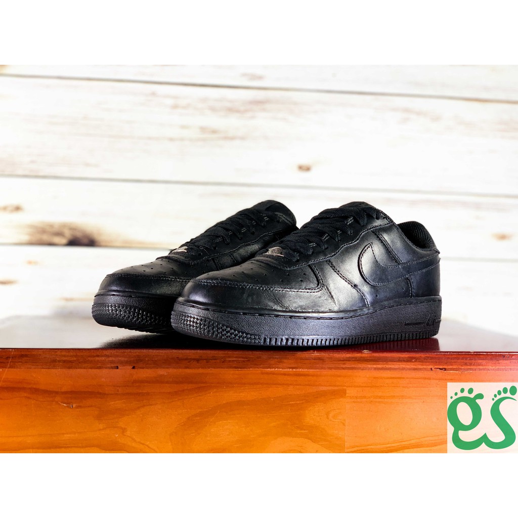 (SIZE 36.5) Giày thể thao chính hãng 2hand NIKE AIR FORCE 1 LOW ALLBLACK ‣ * !