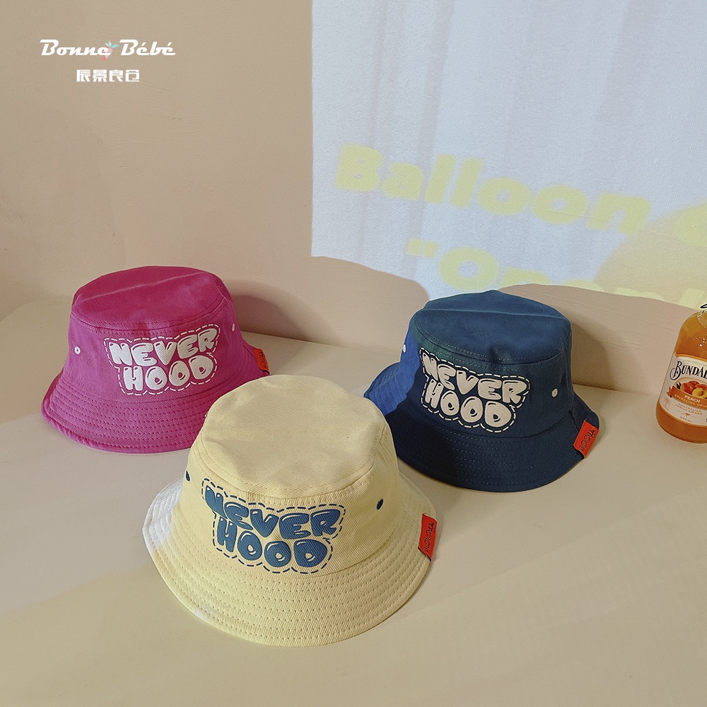 Mũ Bucket In Chữ Thiết Kế Mới Đơn Giản Thời Trang Dành Cho Bé