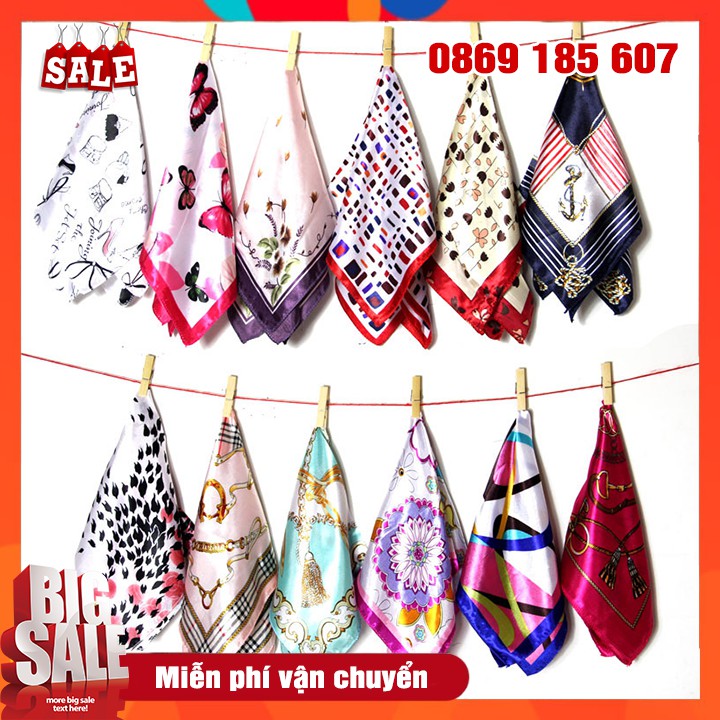 Khăn Turban Bandana Vải Lụa Satin Thời Trang Hàn Quốc Size 50x50cm