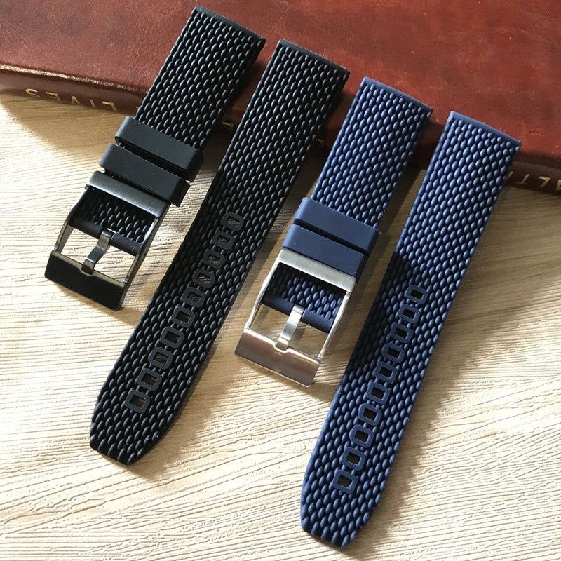 Thích hợp cho Breitling Avengers Rich Sea Wolf thế hệ thứ hai Văn hóa siêu đại dương Dây đeo silicon 22mm